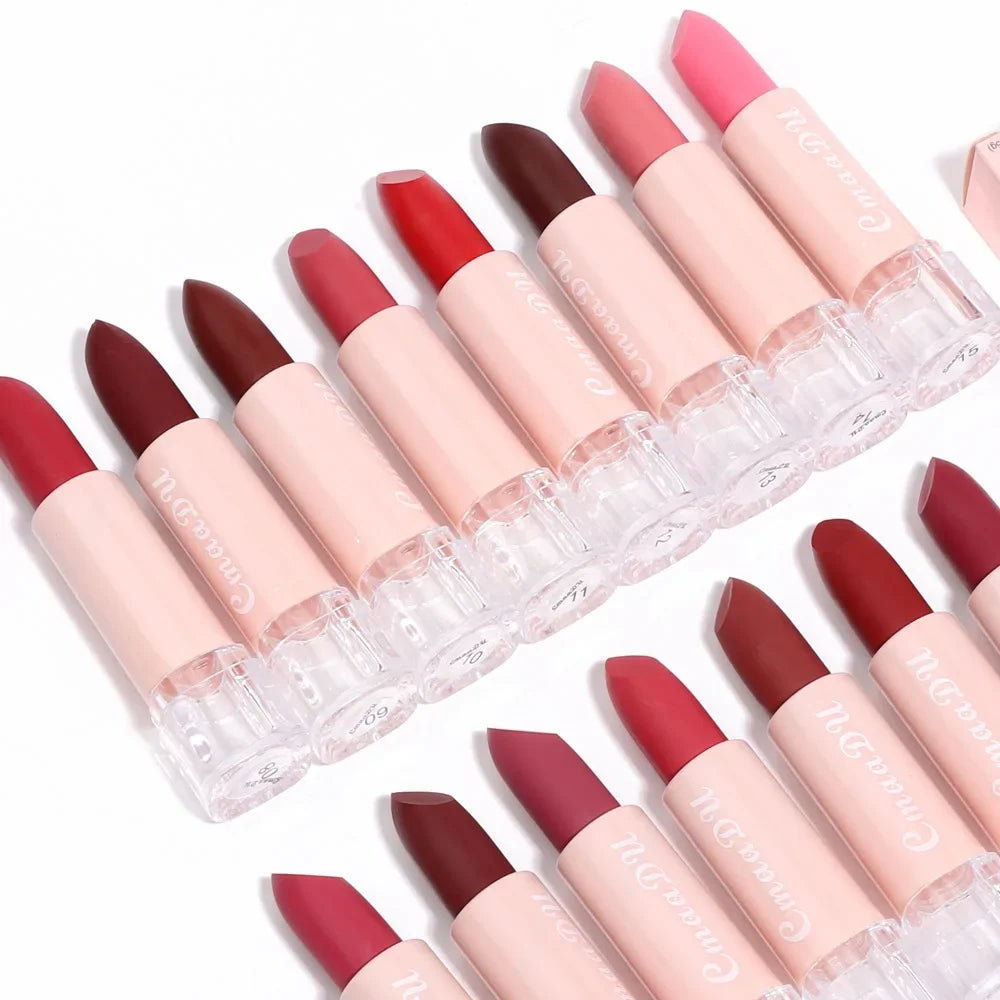 1PC Matte Nude Lipstick Waterproof Long Lasting Non-stick Red Pink Velvet Lipsticks Women Makeup Cosmetic 15 Colors 13 14