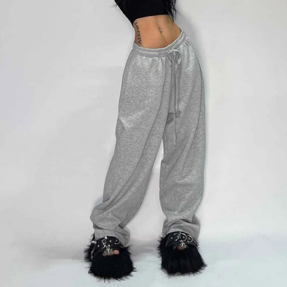 Y2K Baggy Pants Pocket Elastic Waist Oversized Wide Leg Pant Casual Streetwear