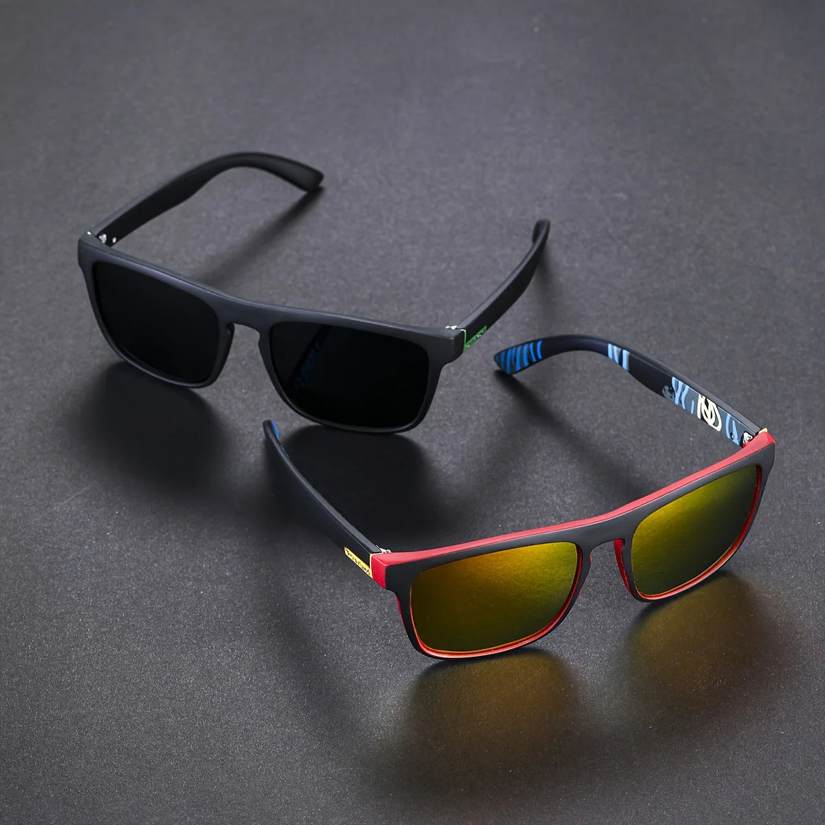 2pcs Square Polarized Sunglasses Anti Glare Sun Shades Travel Driving Fishing As picture As picture 1 As picture-As picture 1-