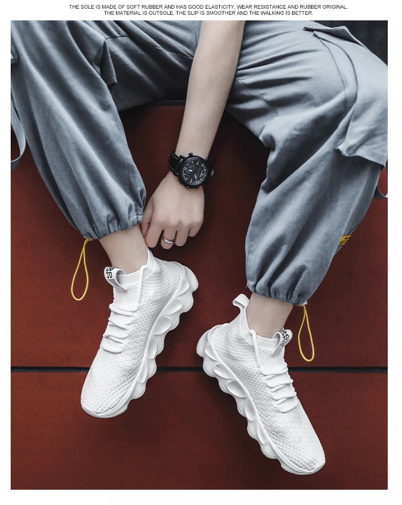Mens High Top Fashion Sneakers Breathable Shoes Comfortable Sneakers Heighten Sports Shoes Men Lightweight