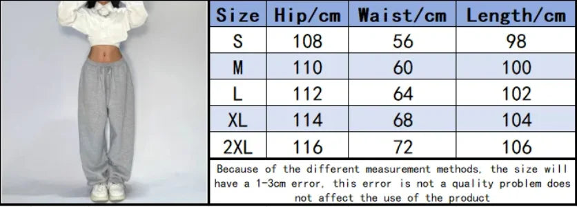 Y2K Baggy Pants Pocket Elastic Waist Oversized Wide Leg Pant Casual Streetwear