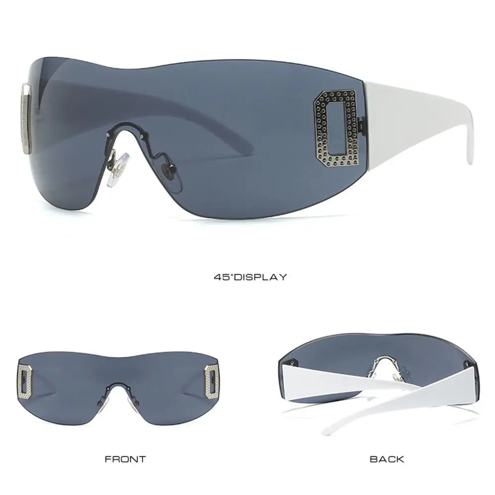Luxury Y2K One Piece Sunglasses Women Brand Designer New Punk Sports Sun Glasses Men Goggle Shades UV400 Fashion Letter Eyewear
