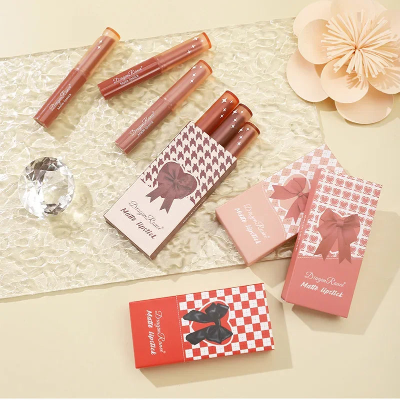 1/3pcs Nude Lipstick Crayon Long Lasting Matte Lipstick Pencil 24 Hours Waterproof Set Lip Moisturizer Colouring Lip Tint Stick