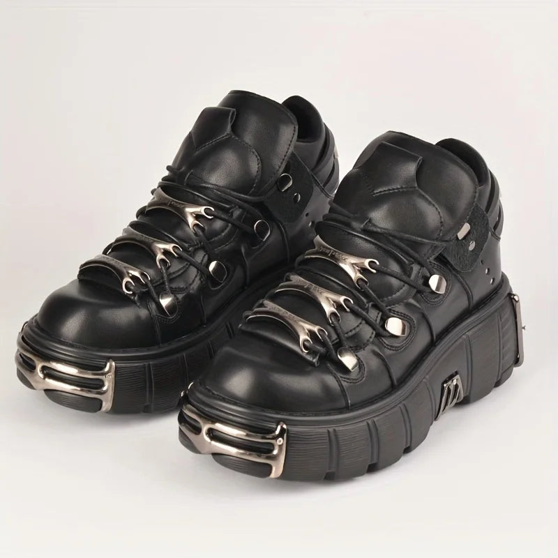 Thick Bottom Platform Rock Metal Decoration Casual Trainers Punk Style Gothic Sport Shoes