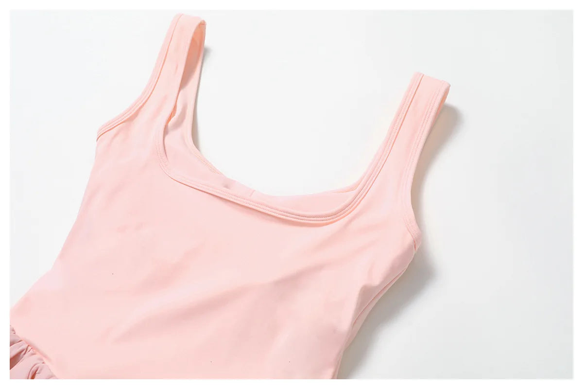 2024 New Women Yoga Anti Glare One-Piece Jumpsuit Dance Ballet Sports Dress Gym Push up Running Tennis Sports