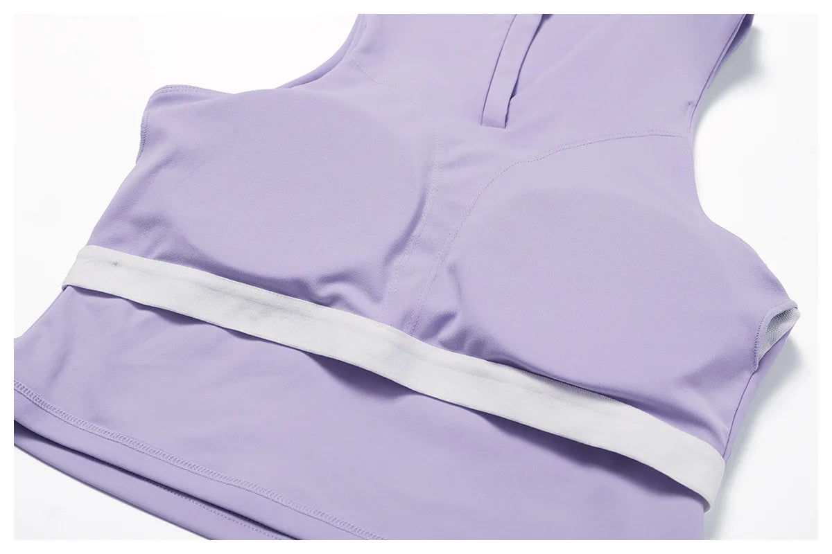 2 Pieces Sports Set for Women Yoga Suit Sportswear Fitness Top Sports Short Skirt Gym Push Up Workout