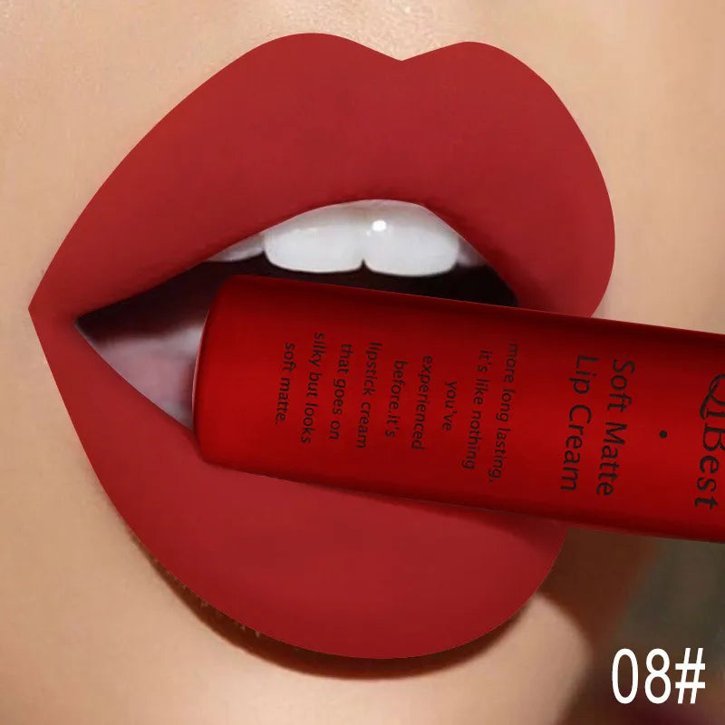 Hot Velvet Matte Nude Lip Gloss Sexy Long Lasting Non-stick Cup Nude Red Liquid Lipstick Waterproof 1 3