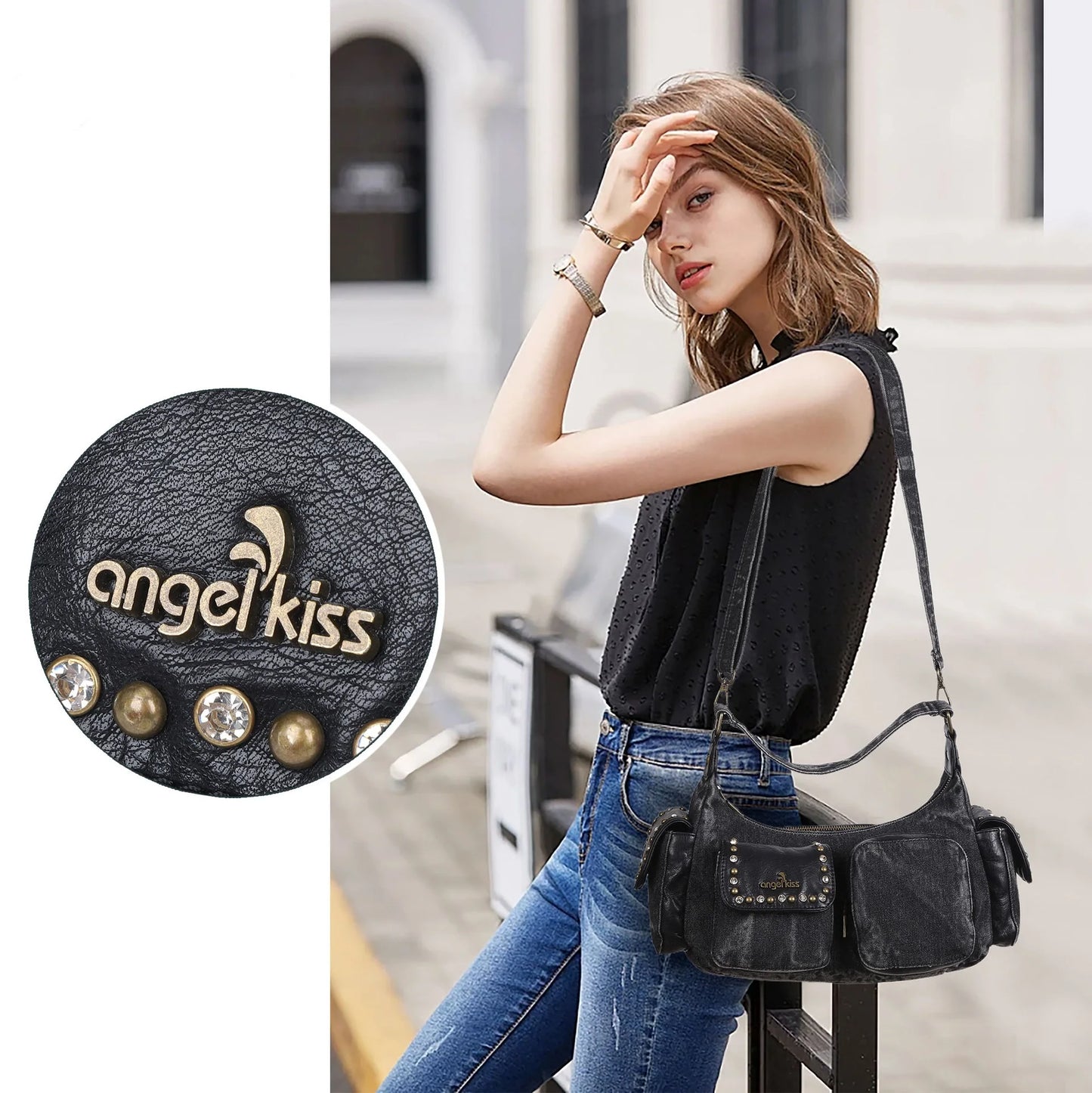 Women's Denim Bag Y2K Vintage Blue Jean Purse and Handbags Crossbody Wallet Large Capacity Baguette Bag Blue / 30cmx15cmx10cm Blue / 30cmx15cmx10cm-