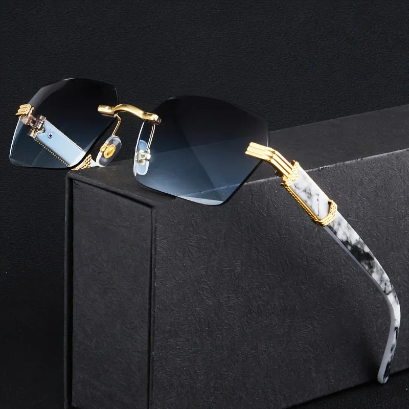 Populare Frameless Sun Glasses Male Female Classic Small Square Summer Traveling Shades