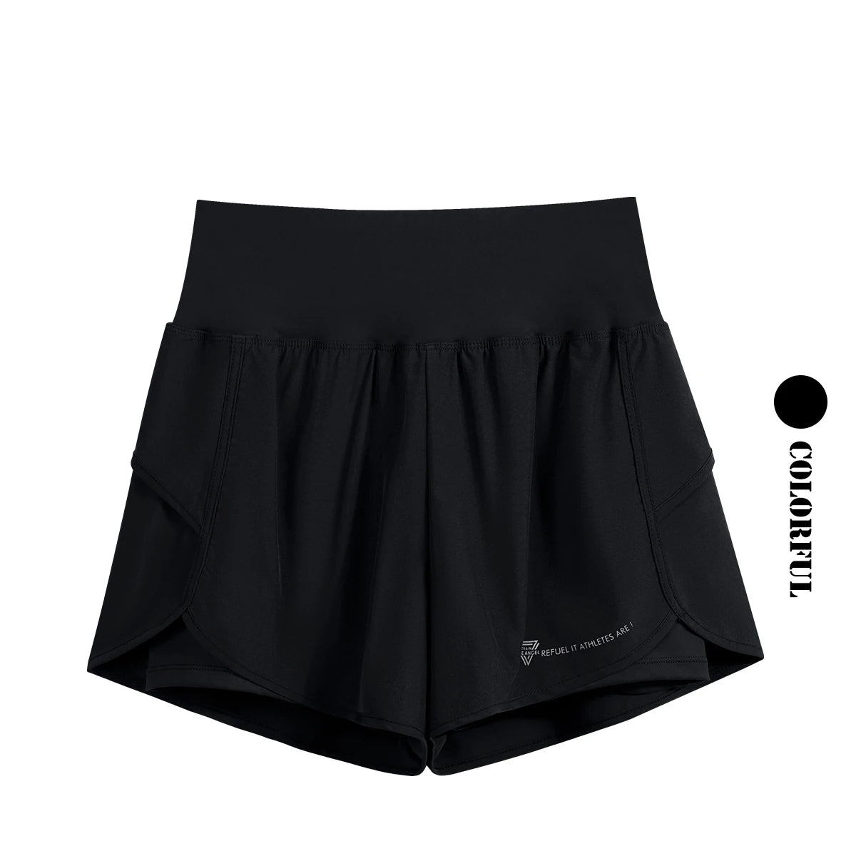 DRUR Yoga Short Woman Jogging Fitness Elastic Waist 2 In 1 Workout Shorts With Pockets