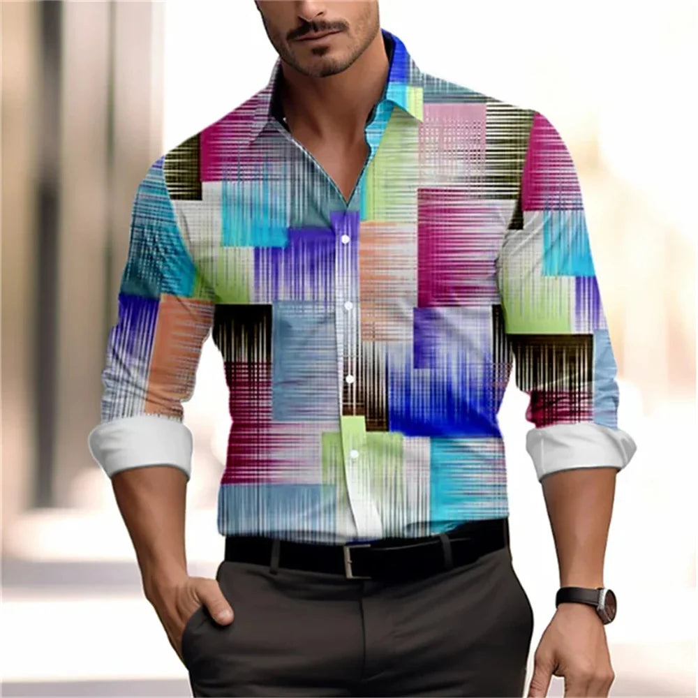 Men's casual striped plaid lines are soft and comfortable