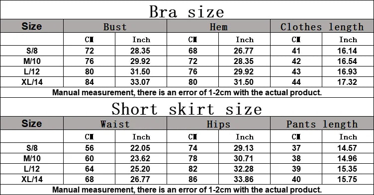 2 Pieces Sports Set for Women Yoga Suit Sportswear Fitness Top Sports Short Skirt Gym Push Up Workout