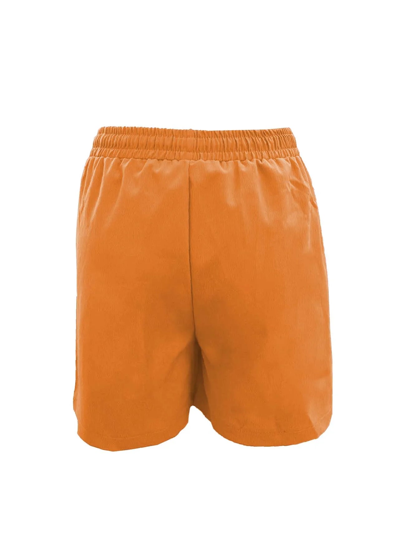 Summer New Women's Solid Color Pocket Loose High Waist Casual Fashion Quarter Shorts