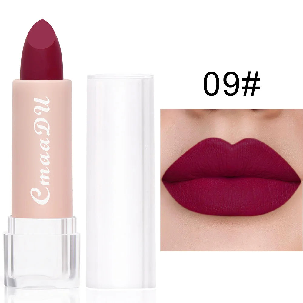1PC Matte Nude Lipstick Waterproof Long Lasting Non-stick Red Pink Velvet Lipsticks Women Makeup Cosmetic 15 Colors 13 14