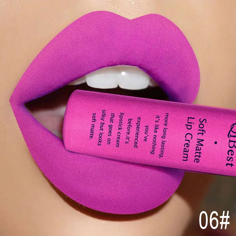 Hot Velvet Matte Nude Lip Gloss Sexy Long Lasting Non-stick Cup Nude Red Liquid Lipstick Waterproof 1 3