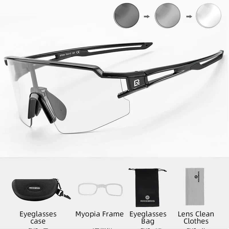 Photochromic Polarized Lens Bike Glasses UV400 Protection Eyewear Sunglasses MTB Road Bicycle Goggles