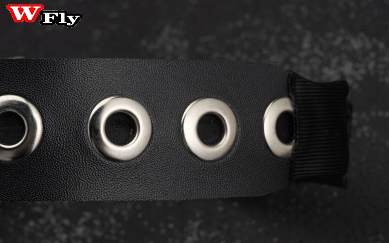 Y2K Gothic Punk Leather Buckle Hair hoop KC headband WHITE Red BLACK WHITE-Red-BLACK-Pink-Lavender-