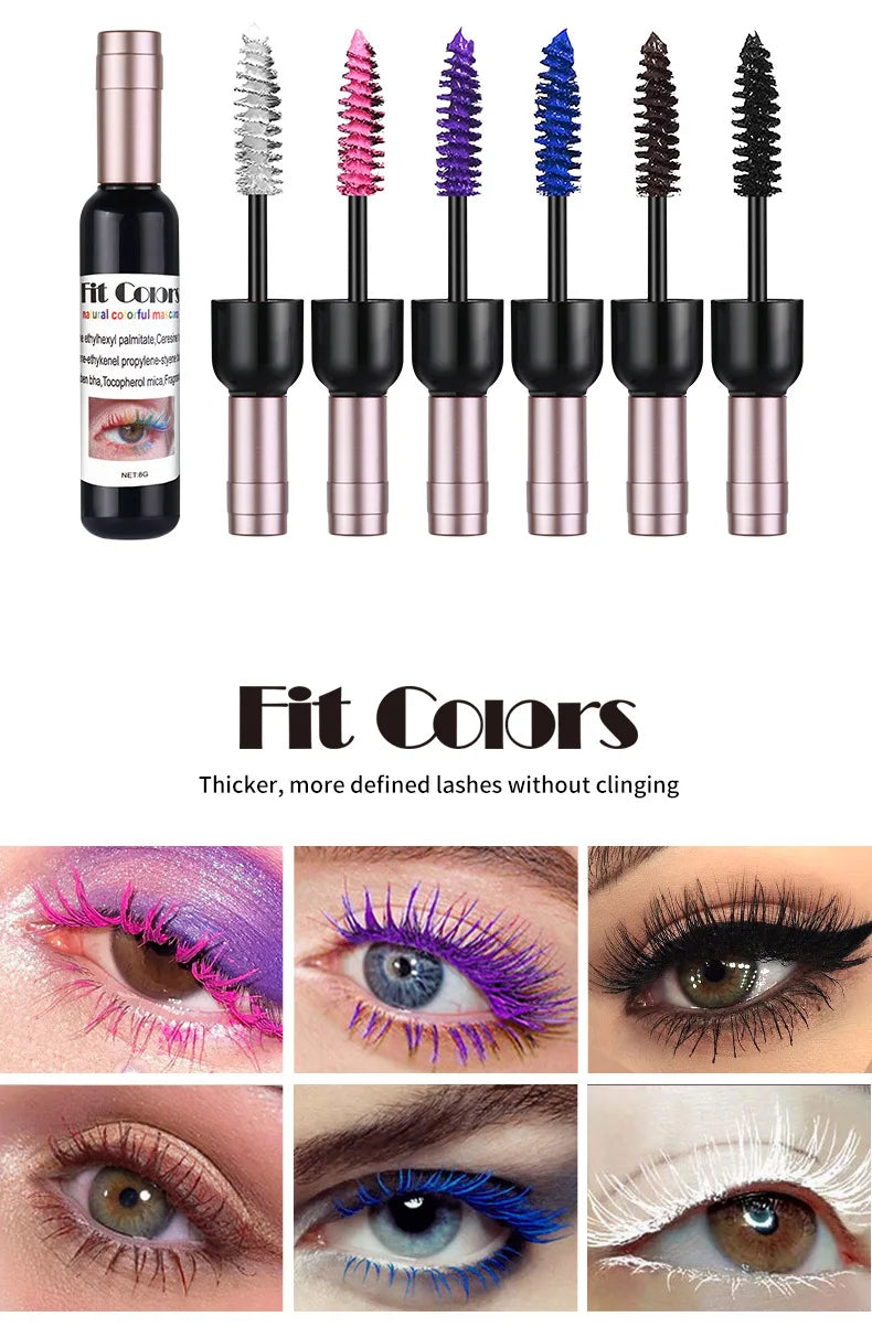 1PC Colorful Eyelash Mascara EyeLashes Extension Curling Lengthen White Purple