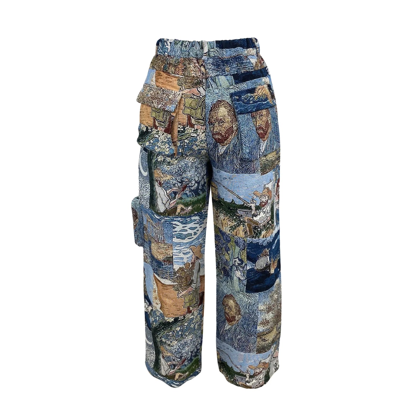 3D Print Wide Leg Cargo Active Hip Hop Straight Sweatpants Trousers