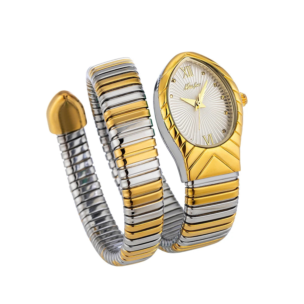 Women's Watches New Quartz Snake Shape Simple Ladies Watch Fashion Unique Strap Waterproof