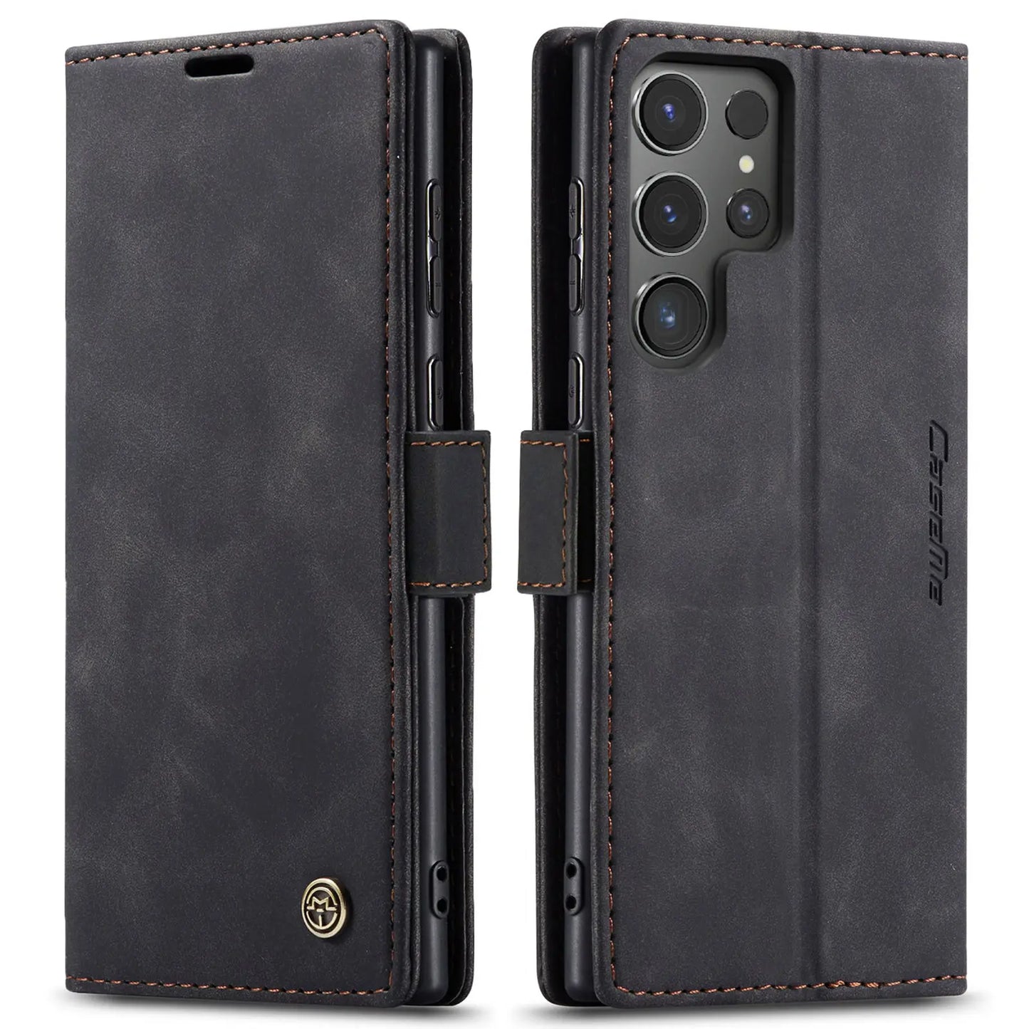 Flip Wallet Case for Samsung Galaxy S24 Ultra S24 Plus S24, Leather Magnetic Folio Cover with Card Holder Shockproof For Galaxy S24 Plus / Blue / United States For Galaxy S24 Plus / Black / United States