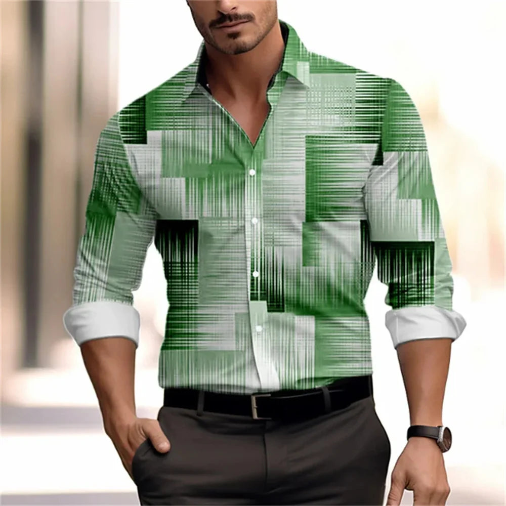 Men's casual striped plaid lines are soft and comfortable