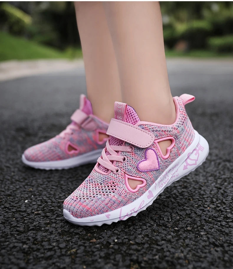Girls Casual Light Mesh Sneakers Kids Summer Cute Sport Cartoon Female Footwear