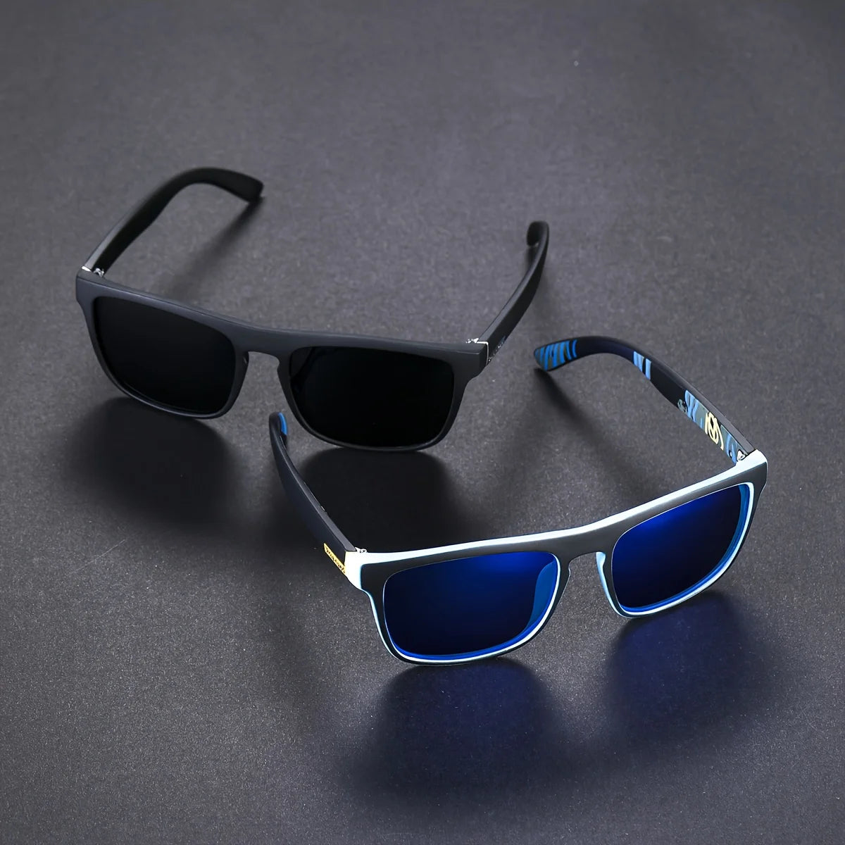 2pcs Square Polarized Sunglasses Anti Glare Sun Shades Travel Driving Fishing As picture As picture 1 As picture-As picture 1-