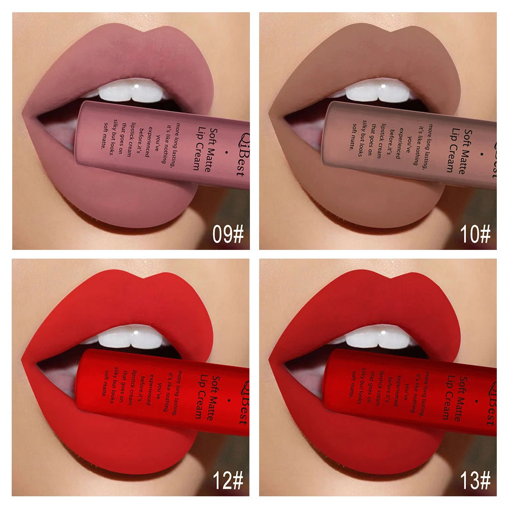 Hot Velvet Matte Nude Lip Gloss Sexy Long Lasting Non-stick Cup Nude Red Liquid Lipstick Waterproof 1 3