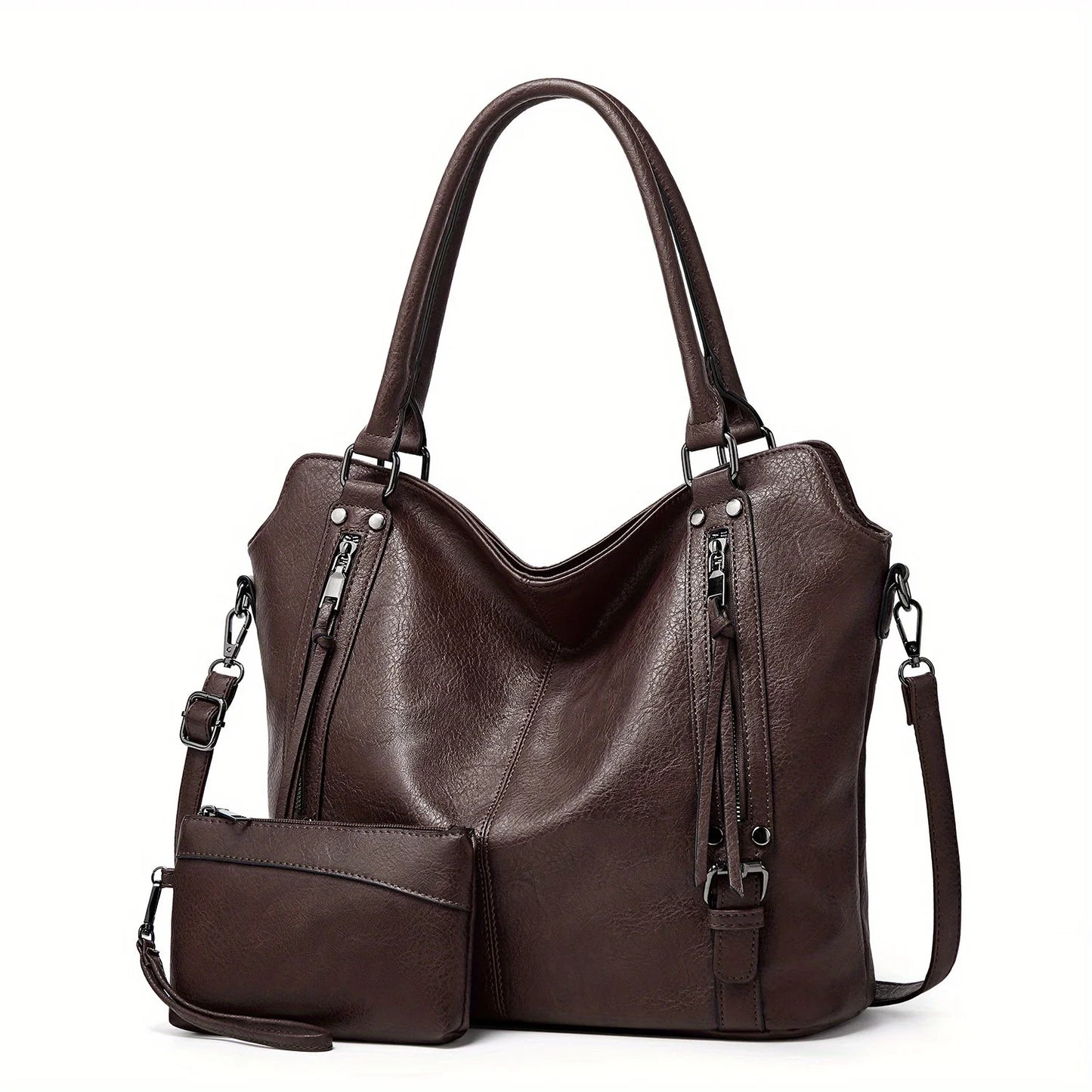 2PC Set Purses Tote Bag For Women, PU Leather Large Shoulder Bag, With Multi-Pockets Navy Blue / (30cm<Max Length<50cm) / United States Black / (30cm<Max Length<50cm) / United States Brown / (30cm<Max Length<50cm) / United States Navy Blue / (30cm<Max Length<50cm) / United States-Black / (30cm<Max Length<50cm) / United States-Brown / (30cm<Max Length<50cm) / United States-Purple Red / (30cm<Max Length<50cm) / United States-Coffee / (30cm<Max Length<50cm) / United States-