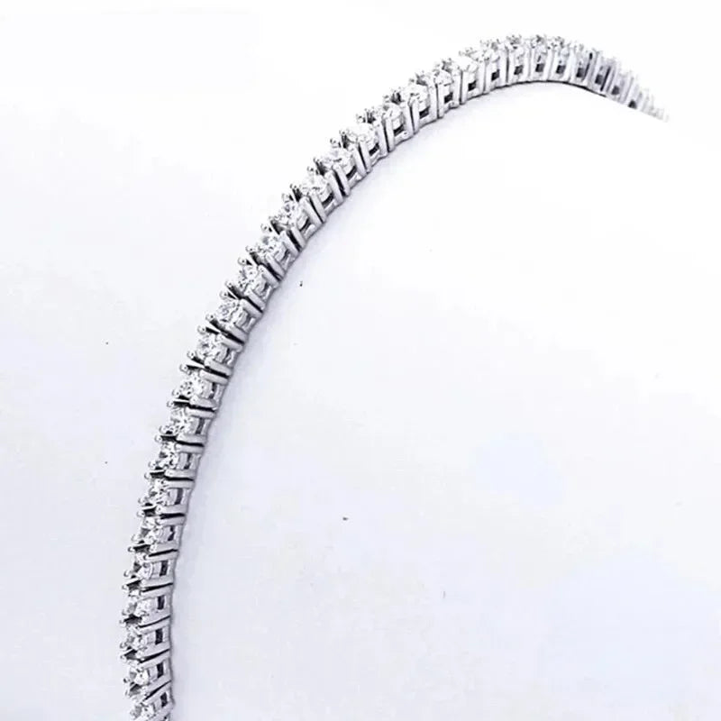 Silver Plated Jewelry 17CM 19CM 21CM Tennis Bracelet Zirconia Anniversary Gift Real Sterling Silver Bangle Bracelets women Plated Silver / 17cm / Clear Plated Silver / 19cm / Clear Plated Silver / 21cm / Clear Plated Silver / 17cm / Clear-Plated Silver / 19cm / Clear-Plated Silver / 21cm / Clear-