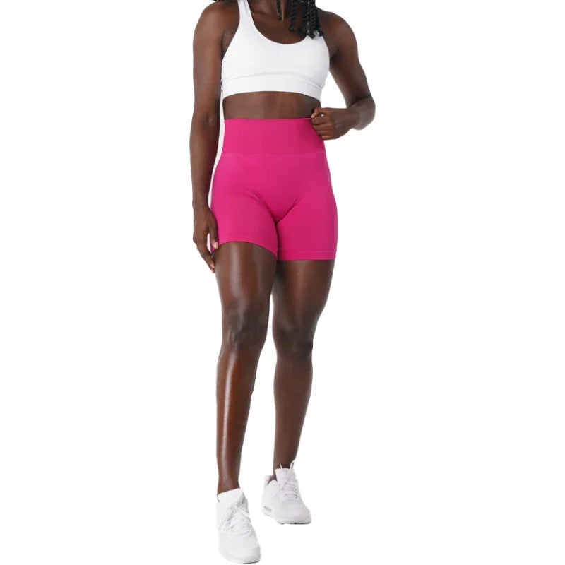 Spandex Solid Seamless Shorts Women Soft Workout Tights Fitness Outfits Yoga Pants Gym Wear