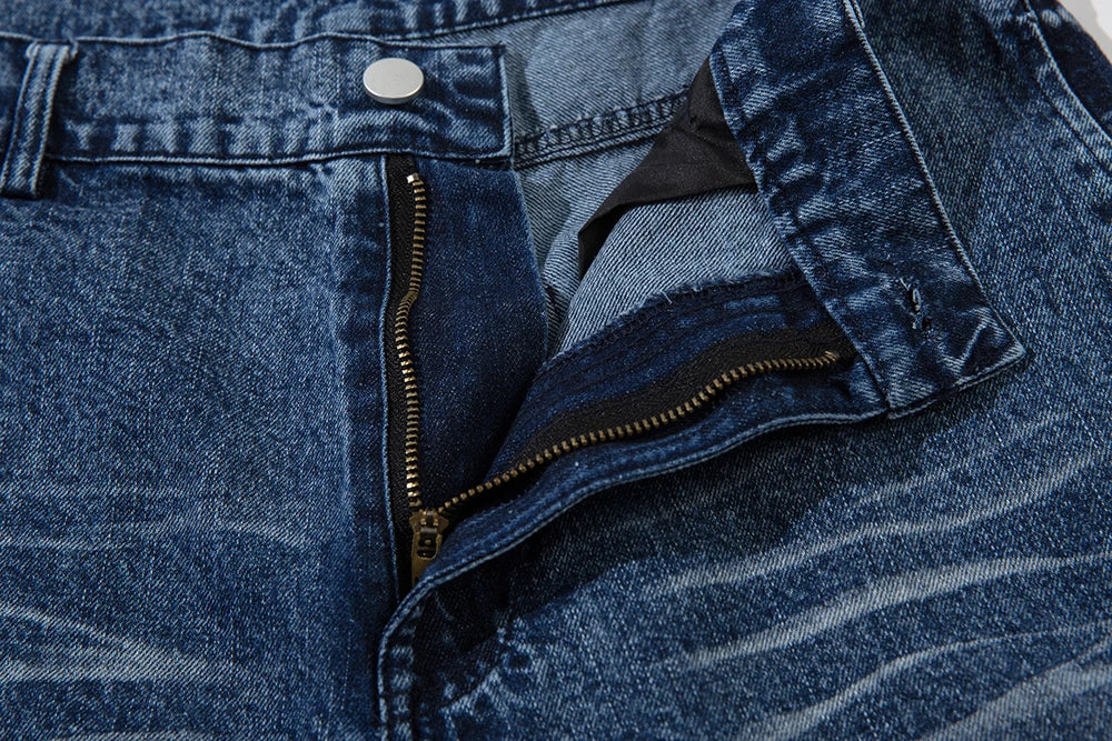 Vintage Streetwear Washed Blue Jeans Pants Mens and Womens Straight Baggy Casual Denim Trousers Oversized Loose Cargos