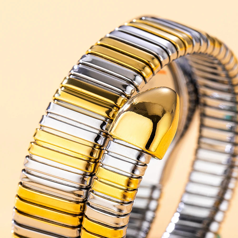 Women's Watches New Quartz Snake Shape Simple Ladies Watch Fashion Unique Strap Waterproof