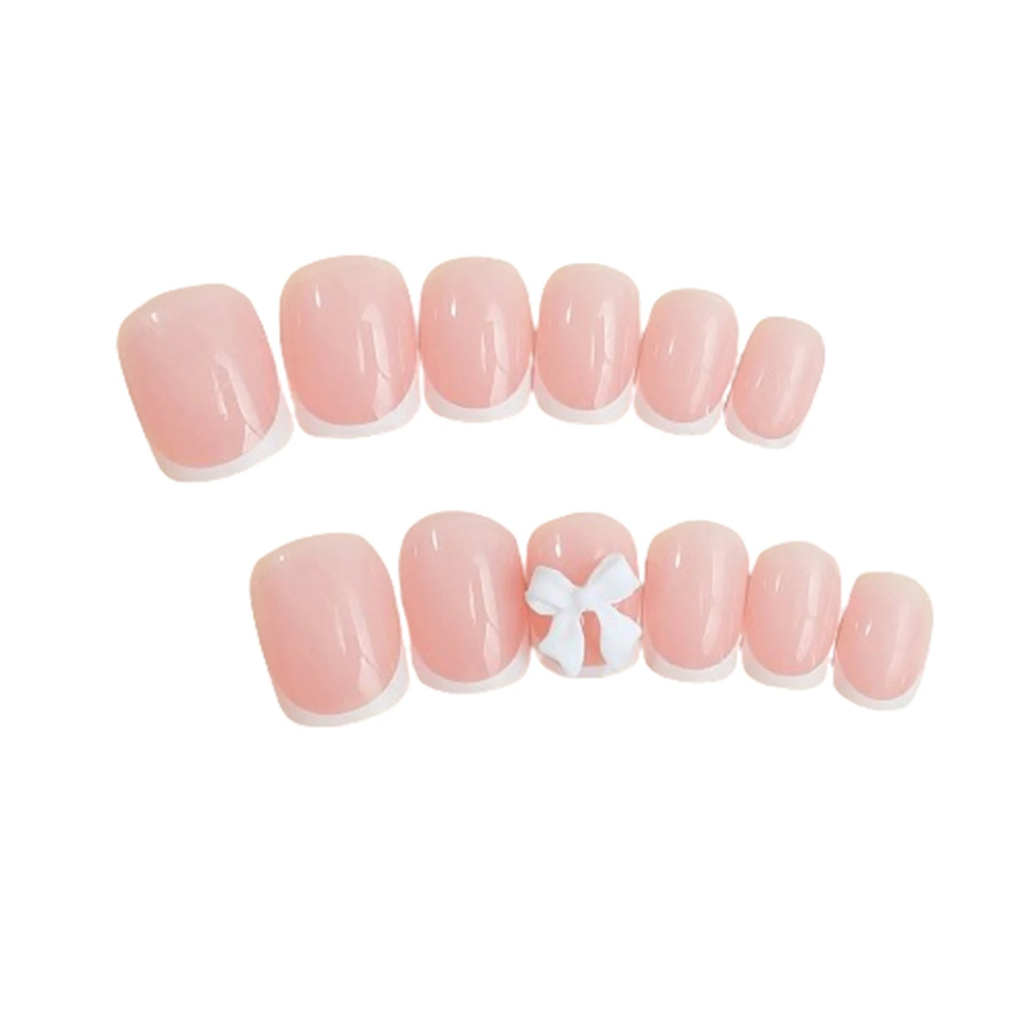 French Tips Press-on Nail Long Lasting Elegant Artificial Nail Manicure