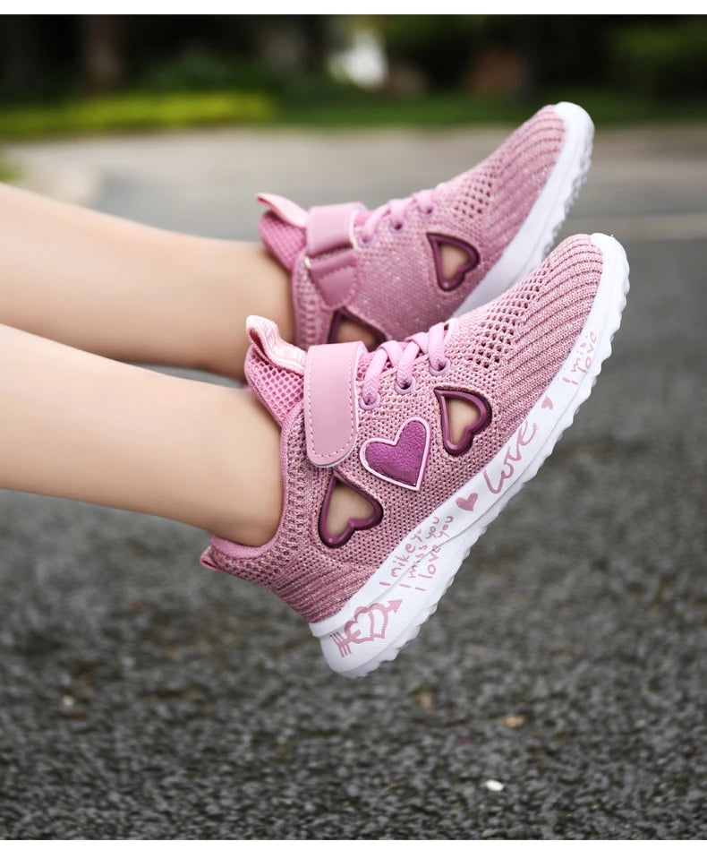 Girls Casual Light Mesh Sneakers Kids Summer Cute Sport Cartoon Female Footwear