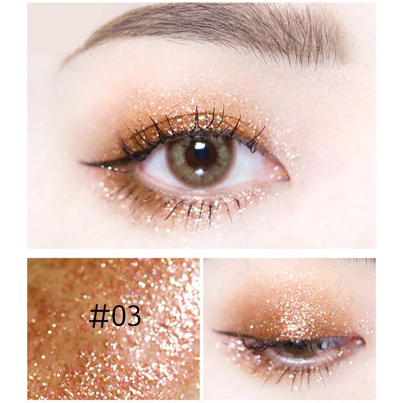 1Pcs Professional Shiny Liquid Eye shadow Eyeliner Pigment Silver Rose Gold Color Glitter 05 Gray Gold 02 Gold