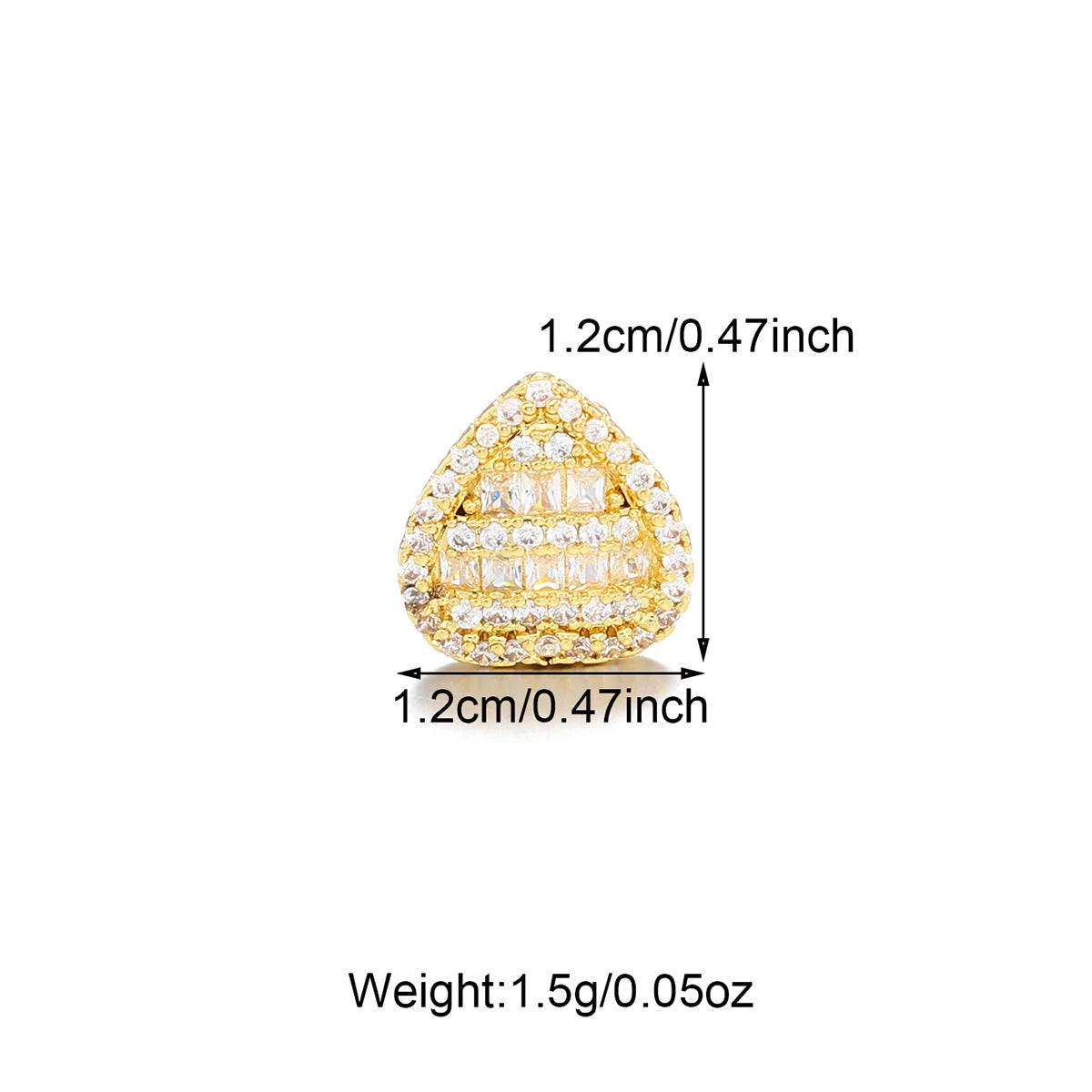 1PCS Hip Hop Single Teeth Grillz For Men Women Gold Silver Color Copper Grillz