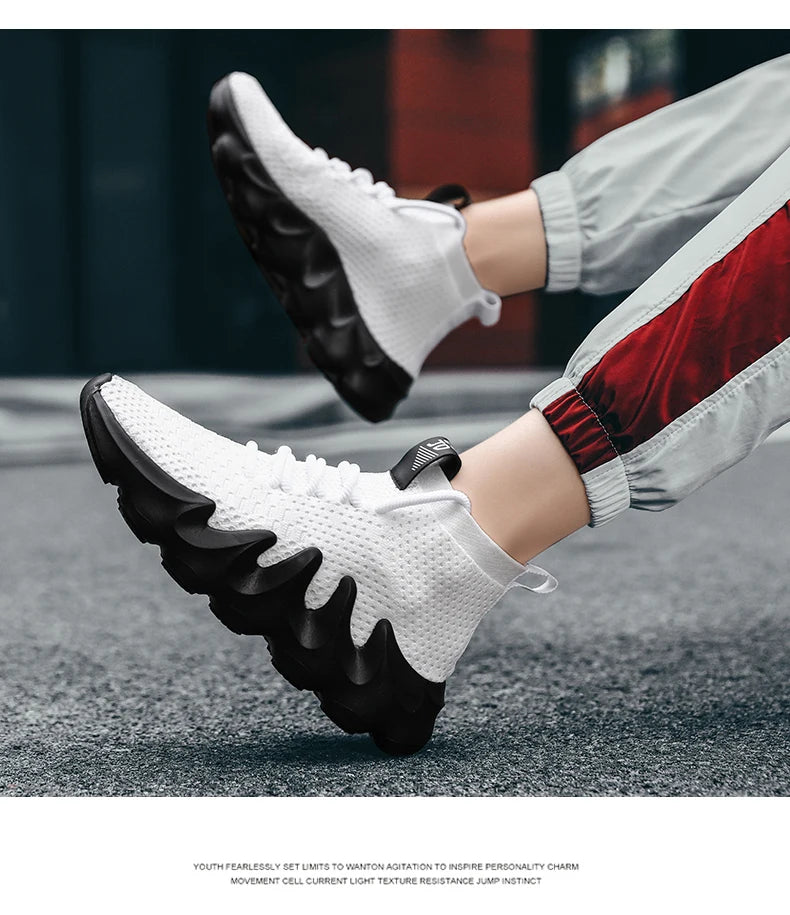 Mens High Top Fashion Sneakers Breathable Shoes Comfortable Sneakers Heighten Sports Shoes Men Lightweight