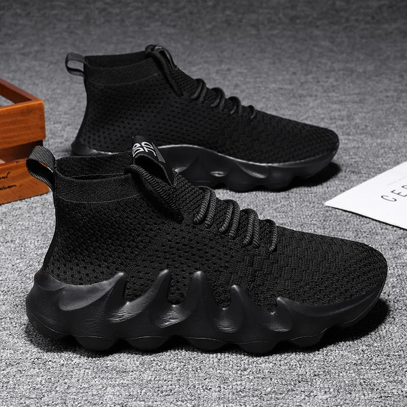 Mens High Top Fashion Sneakers Breathable Shoes Comfortable Sneakers Heighten Sports Shoes Men Lightweight