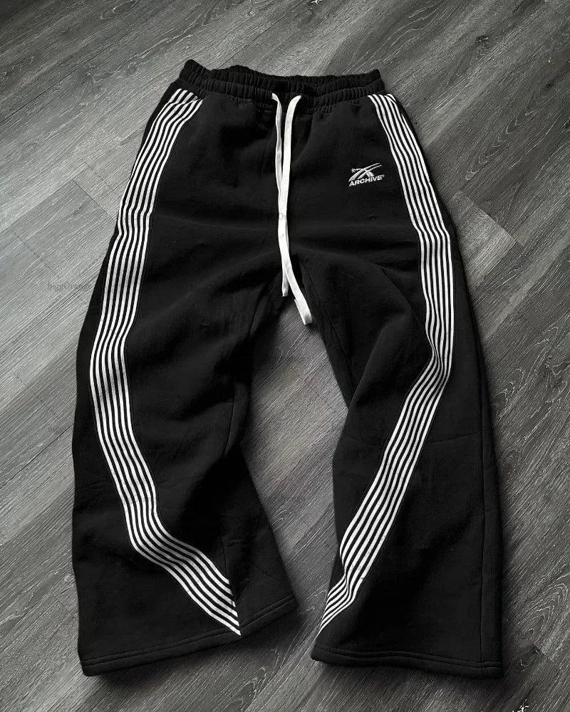 Retro Animal Print Sweatpants Y2K Clothe Hip Hop Retro Graphic Baggy Sweatpants Elastic Waist Casual Trouser