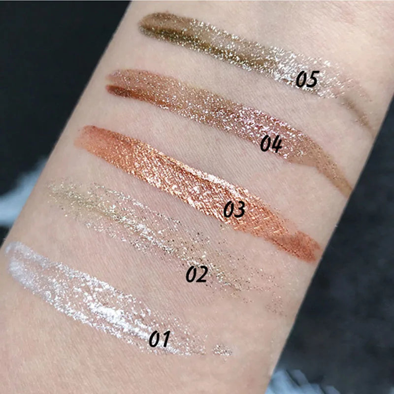 1Pcs Professional Shiny Liquid Eye shadow Eyeliner Pigment Silver Rose Gold Color Glitter 05 Gray Gold 02 Gold