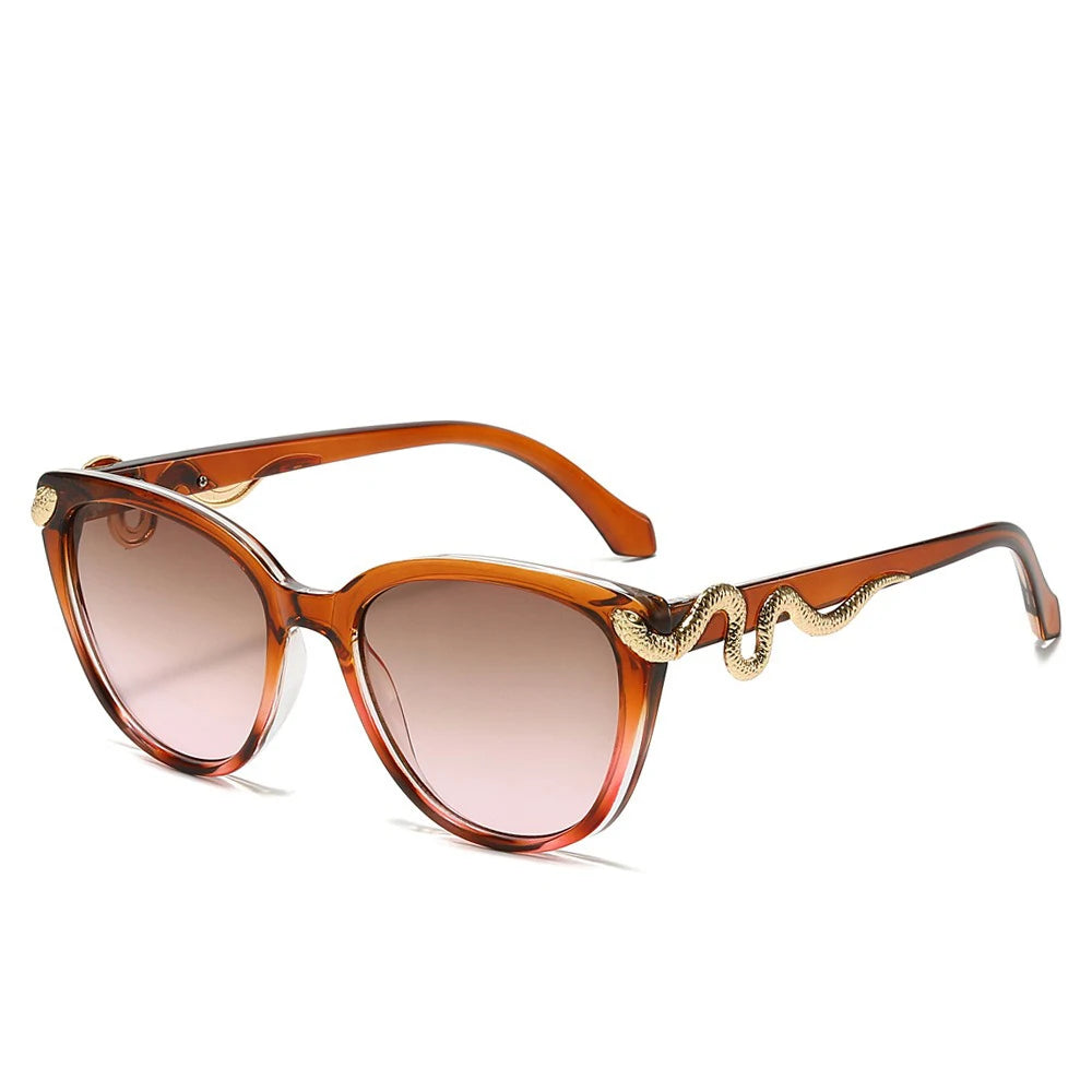 Metal Snake Trendy Street Shot Sun Glasses Brand Designer Ladies