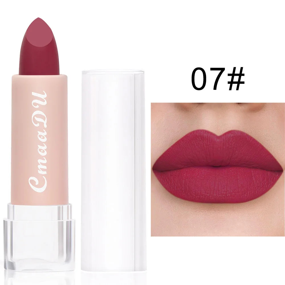 1PC Matte Nude Lipstick Waterproof Long Lasting Non-stick Red Pink Velvet Lipsticks Women Makeup Cosmetic 15 Colors 13 14
