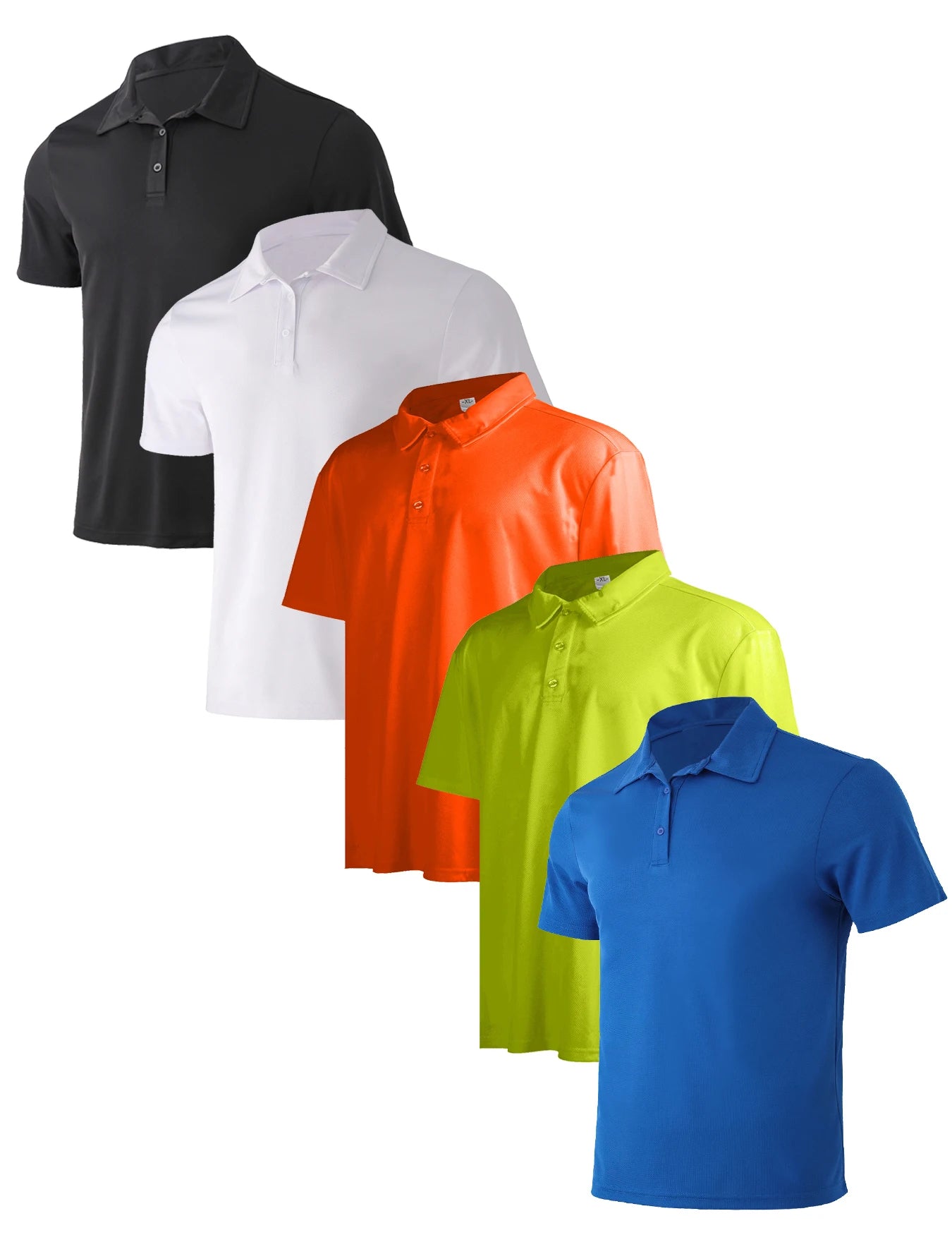 5-piece men's solid color short sleeved polo shirt breathable quick drying short sleeved top