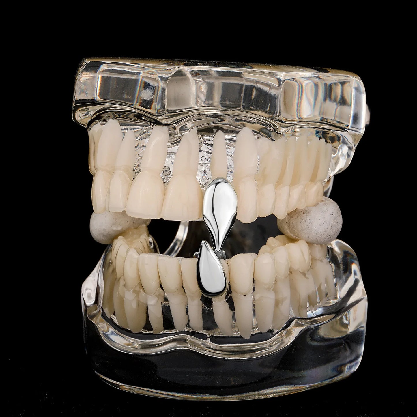 1PCS Hip Hop Single Teeth Grillz For Men Women Gold Silver Color Copper Grillz
