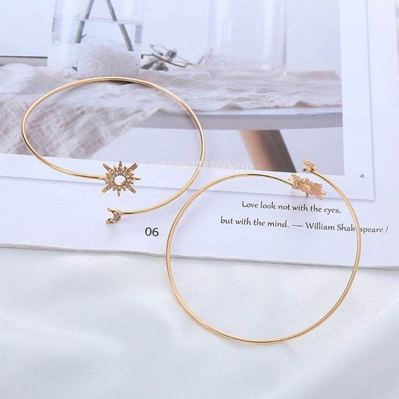 1 Pcs Rhinestones Arm Cuff for Women Armlet Bangle Arm Cuff Flexible - Fashionqueene.com
