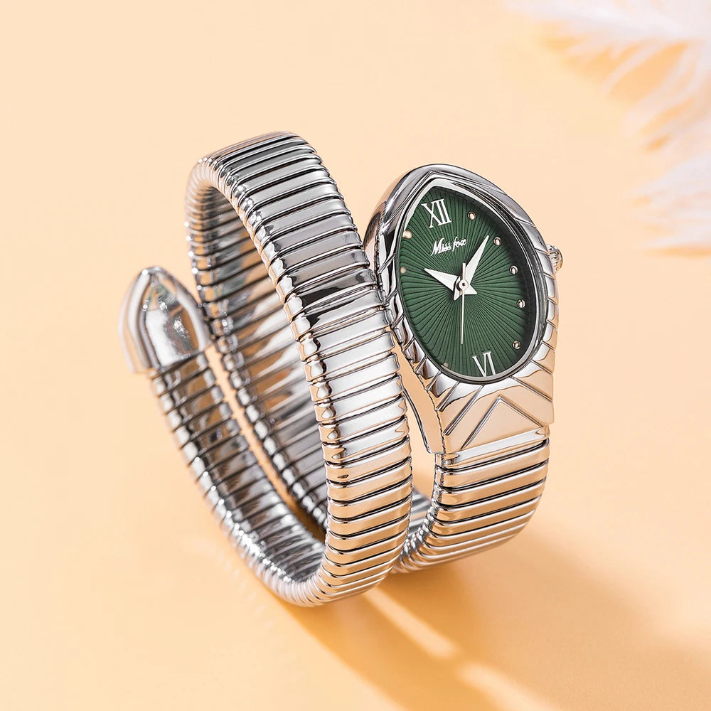 Women's Watches New Quartz Snake Shape Simple Ladies Watch Fashion Unique Strap Waterproof