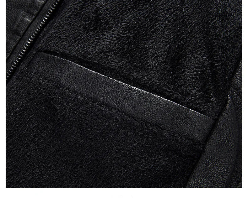Men's Motorcycle Suit Leather jacket Color collar pilot casual PU leather jacket