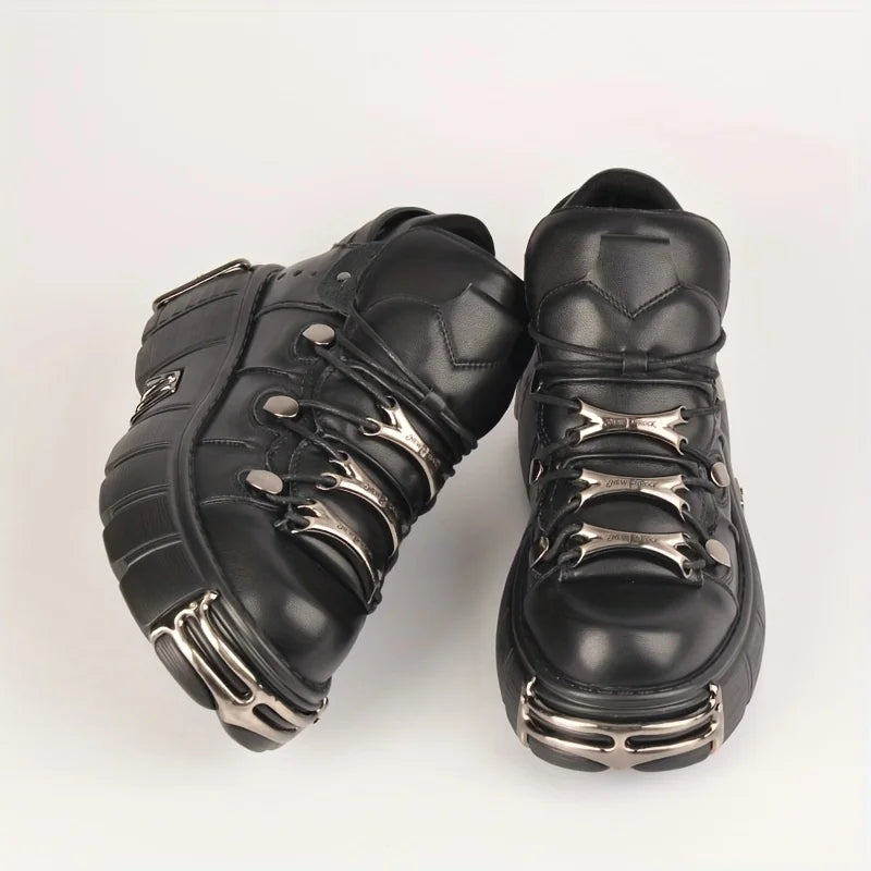Thick Bottom Platform Rock Metal Decoration Casual Trainers Punk Style Gothic Sport Shoes